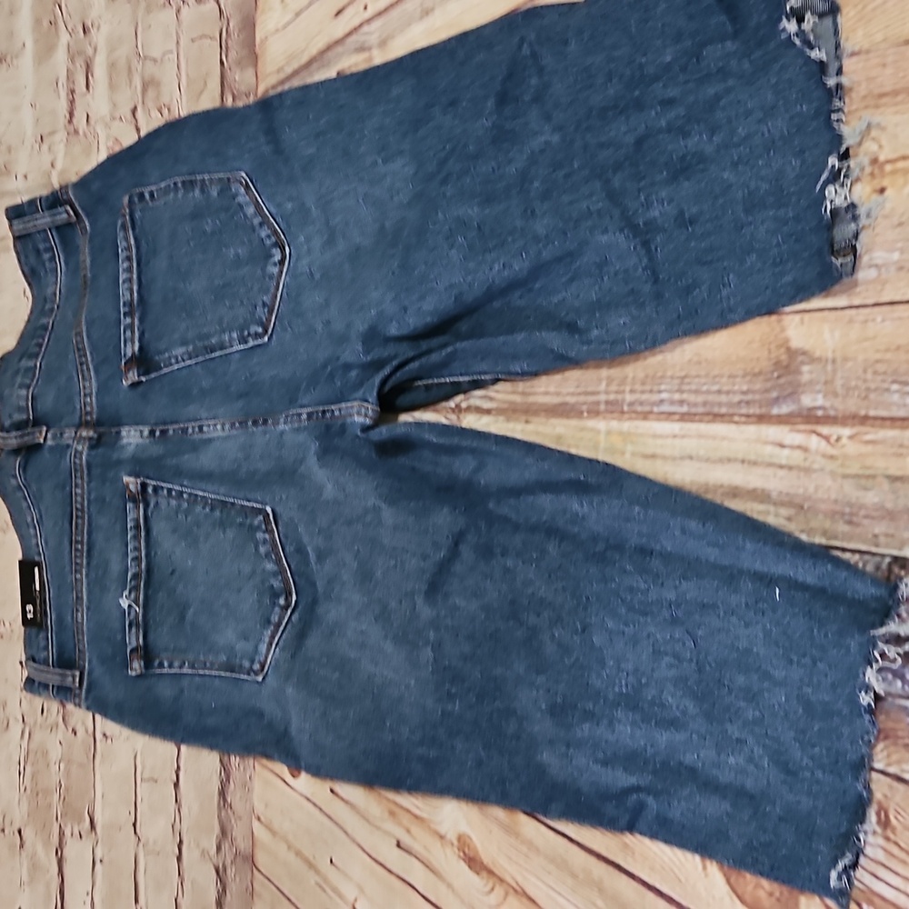 Fashion Nova High Waisted DIY Bermula Jean Jorts Rough Edge Size 13 - Picture 4 of 7